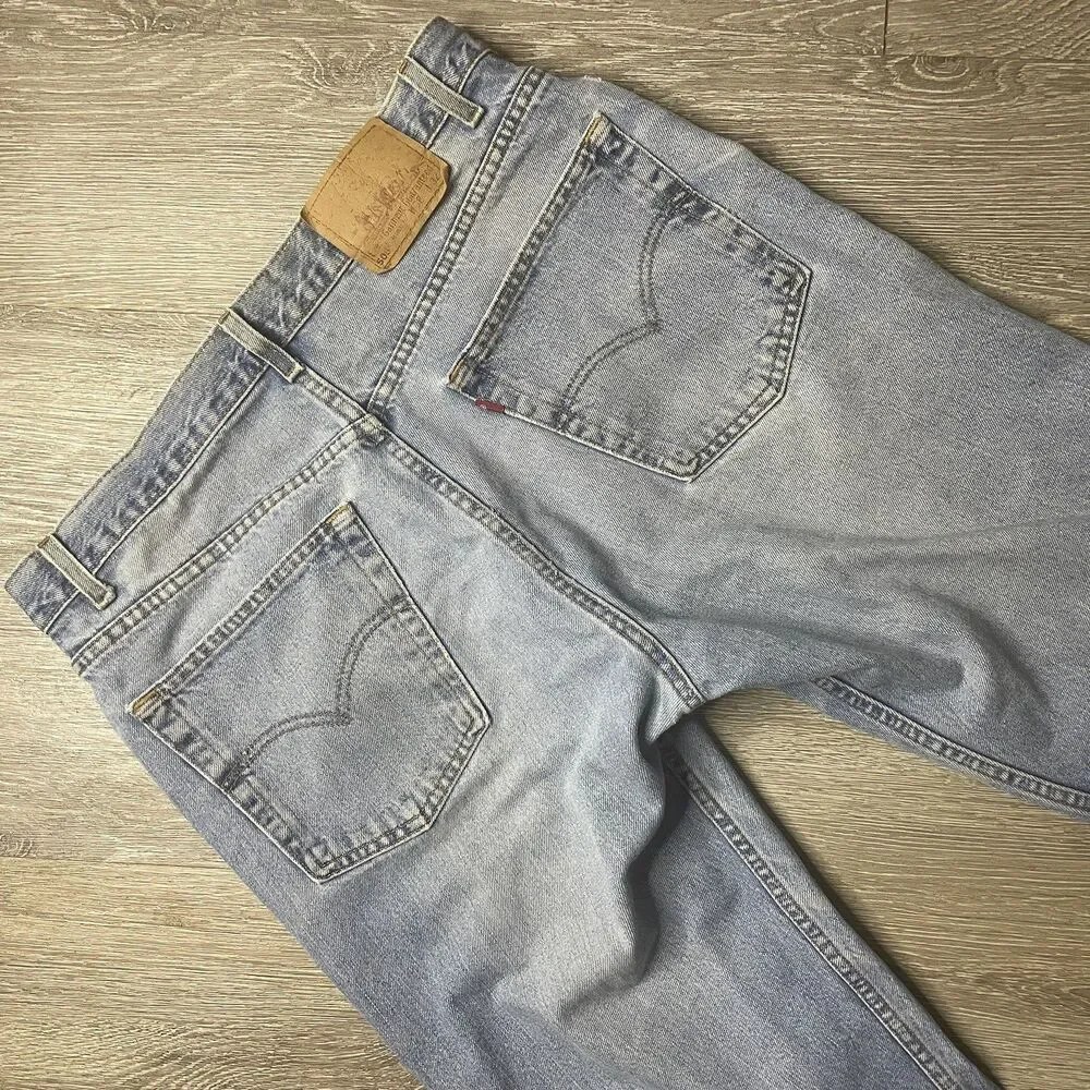 VTG Levis 505 Jeans Size 38x32 Straight Leg Denim Red Tab